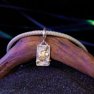 12 Zodiac Charms 925 Sterling Silber 18 Karat Gold Zweifarbiger Rechteck Anhänger Zodiac Const ellation Perlen für die Schmuck herstellung BSC1164 - Product Image 6