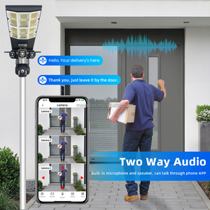 OEM V380 Pro macchina fotografica senza fili WiFi PTZ a energia solare da esterno 3 obiettivi CCTV sicurezza 4G Sim Card solare lampione - Product Image 4