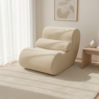 Canapé monobloc contemporain et relaxant, style Japandi, rembourré, sans armature, en boîte, vente en gros, personnalisable