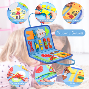 Juguete sensorial educativo de tablero ocupado de fieltro Montessori para el aprendizaje del desarrollo de habilidades motoras finas de la primera infancia - Product Image 4