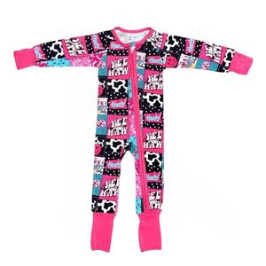 Double-zipper Bamboo Fabric Pajamas Romper Zipper Kids Pajamas Breathable Wholesale <strong>Clothing</strong> - Product Image 3