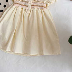 Vêtements pour bébés, robes d'été pour enfants, robe à volants florale, col brodé, robes décontractées mignonnes pour filles - Product Image 4