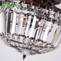 Control remoto de 52 "con ventilador de techo Cristal + Ventilador de techo de calidad de hierro con luz Led