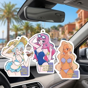 Deodorante per Auto Premium a Forma di Cartone Animato, Solido, per Rimozione Odori e Decorazione - Design a Tema Spiaggia per Auto - Product Image 1
