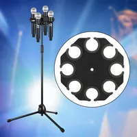 Support de rangement et d'affichage multi-microphones pour jusqu'à 8 micros filaires ou sans fil – Idéal pour studio et scène