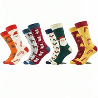 Chaussettes mi-mollet en coton décontractées pour hommes et femmes, style AB, best-seller transfrontalier, avec motifs de Père Noël, bonhommes de neige et rennes de dessin animé
