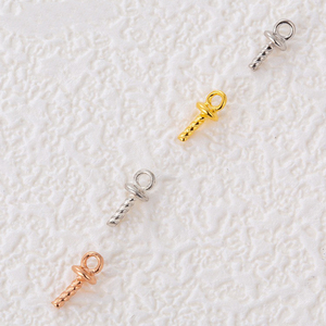 Fournitures de bijoux DIY en argent sterling S925 faites à la main - Bélière spirale, support de pendentif, bélière pour plateau de pendentif, accroche-pendentif - Product Image 5