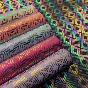 0.75Mm Phản Quang Cầu Vồng PU Vải Tổng Hợp Không Thấm Nước Trừu Tượng Hình Hình Học Thất Biếng Sofa Túi Đàn Hồi Trang Trí May Mặc - Product Image 4