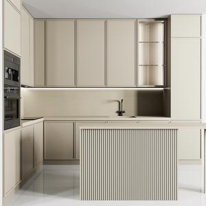 Armario de cocina de PVC de diseño moderno de lujo a precio barato, juego de armarios de cocina listos para montar, fabricación de armarios de cocina - Product Image 6