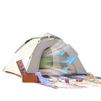 Tente de camping multi-saison pliable, portable, entièrement automatique, anti-UV, pour deux personnes, à montage rapide, imperméable, 1000-1500 mm