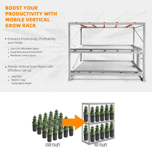 ระบบปลูกแนวตั้งแบบ2ชั้นชั้นชั้นวางสำหรับการทำฟาร์มในร่มที่เคลื่อนย้ายได้ - Product Image 6