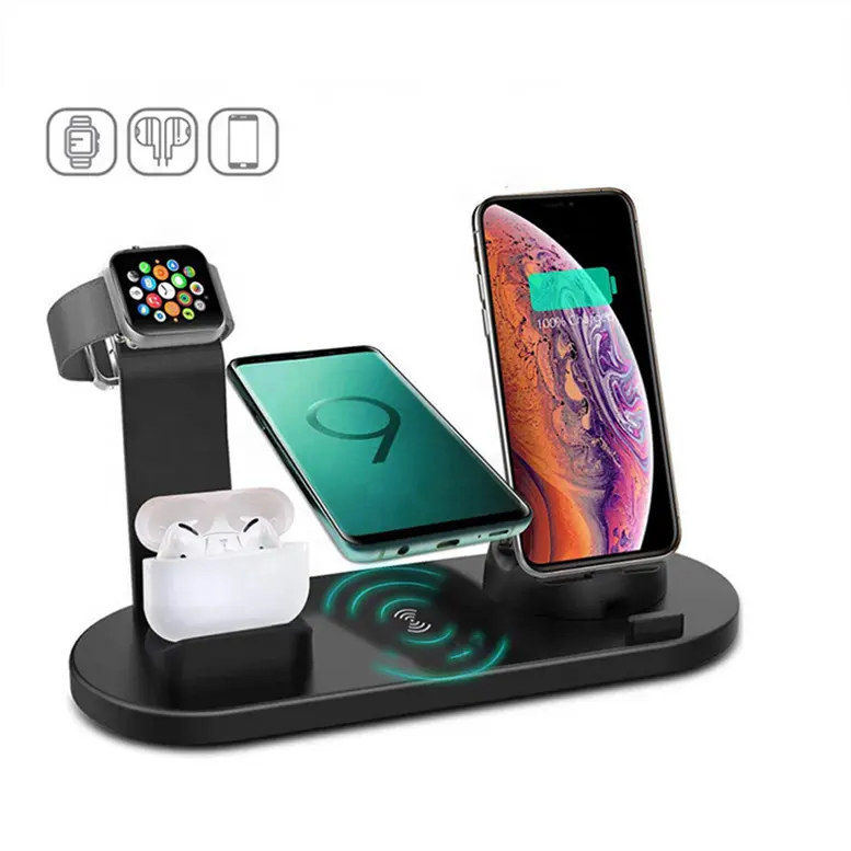 4 in 1 wireless charger cable wireless charge 3 in 1 smart self charging station holder smart watch for iphone charging dock