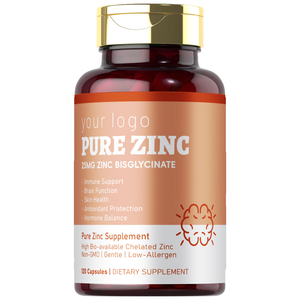 Cápsulas de Glicinato de <span class=keywords><strong>Zinc</strong></span> de 25 mg OEM/ODM, Cápsulas de <span class=keywords><strong>Zinc</strong></span> de Alta Biodisponibilidad, Suplemento Nutricional de <span class=keywords><strong>Zinc</strong></span> de Grado <span class=keywords><strong>Alimenticio</strong></span> - Product Image 1
