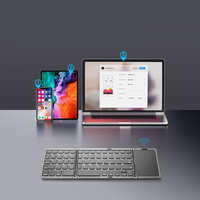 B089T Keyboard BT dapat dilipat, dengan bantalan sentuh angka papan kunci Travel untuk Windows Android Tablet Mini Bt Keyboard nirkabel