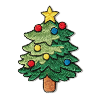 Patch brodé personnalisé de Noël en gros, thermocollant, 3D, motif Père Noël, sapin, chaussette, pour vêtements, vestes, sacs