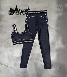 Ensemble de sport confortable pour femme aiio, couleur contrastée, yoga, gym, course à pied, vêtements de sport, soutien-gorge de sport, débardeur avec pantalon taille haute - Product Image 3