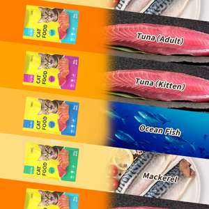 OEM Caja de 80g de Snacks para Gatos, 12 Bolsas de Comida Húmeda de Atún y Pescado del Océano, Carne, Venta al por Mayor Directa de Fábrica, Variedad de Sabores de Proteína, Golosinas - Product Image 6