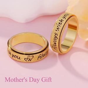 Wholesale Stainless Steel Always With You Love <strong>Promise</strong> Fidget Spinner <strong>Ring</strong> Anxiety Relief Hypoallergenic Jewelry for Women <strong>Men</strong> - Product Image 5