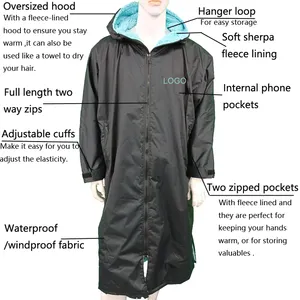 Jackets Recycled Waterproof Changing Robe Fleece Lined Waterproof /windproof Swim Parka Coat Jackets