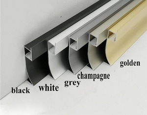 Nhà Máy Giá 6.5cm Hợp kim nhôm ván chân tường sàn <span class=keywords><strong>LED</strong></span> Ốp Chân tường Board trang trí tường Ốp chân tường phụ kiện với ánh sáng <span class=keywords><strong>LED</strong></span> - Product Image 3