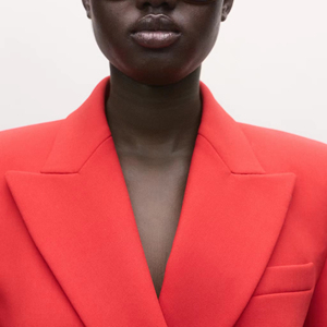 Blazer cintré rouge vif à revers crantés et simple boutonnage pour femme - Collection Costumes & Blazers - Product Image 4
