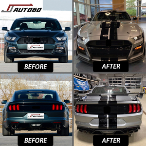 Kit carrosserie pour Ford Mustang 2015-2017 – Amélioration vers GT500 : Pare-chocs avant et arrière, calandre, diffuseur, sorties d'échappement, jupes latérales, lèvre avant - Product Image 2