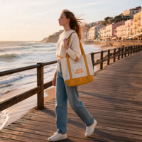 Sacs fourre-tout réutilisables en toile grande taille vierges pour femmes élégantes – Vente en gros