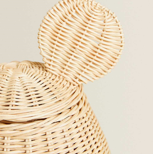 Hasır toptan handwoven sevimli doğal rattan çocuk oyuncak organizatör eşya kutuları & kutuları - Product Image 5