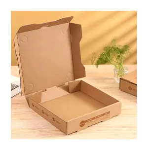 Phân Hủy Sinh Học Khoai Tây Chiên Burger 10 Bởi 10 Hộp Thức Ăn Nhanh Bao Bì Tùy Chỉnh In Tái Sử Dụng Giao Hàng Takeaway Nâu 16 Inch Bánh Pizza Hộp