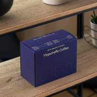 Caja de Cartón Blanca Personalizable para Drop Coffee Tea Packaging Easy Rip UV Printing Gold Foil Set Disponible