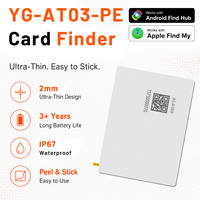 Traceur intelligent étanche YG-AT03-PE Slim Card Bluetooth anti-perte pour portefeuilles, sacs à main, suivi personnel et de véhicules