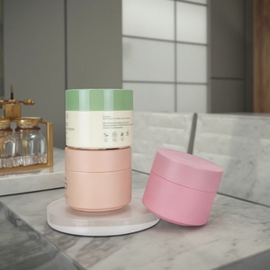 Tarros de Crema Esmerilados Personalizados de 30g, 50g, 60g, 100g, Tarro de Vidrio Ámbar Redondo para Crema Facial con Tapa - Product Image 1