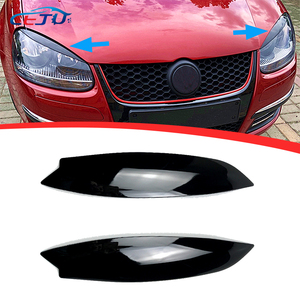 2 Piezas de Cubiertas Decorativas para Faros Delanteros, Aspecto de Fibra de Carbono Negra, para <span class=keywords><strong>Volkswagen</strong></span> VW <span class=keywords><strong>GOLF</strong></span> <span class=keywords><strong>5</strong></span> MK5 <span class=keywords><strong>GTI</strong></span> R <span class=keywords><strong>2005</strong></span> 2006 2007 - Product Image 1