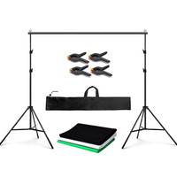 Kain Katun ReFutuna 2x3M Putih Hitam Hijau untuk Light Stand dengan Aksesoris Studio Foto LED, Stand Latar Belakang & Backdrop