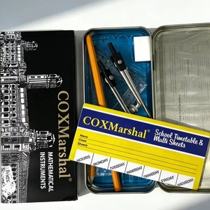 Wholesale Metal Oxford Mathematics Geometry Tin Box Stationery <b>Set</b> 13 Piece <b>Set</b> for Grade Students - Product Image 1