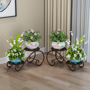 Wrought Iron Plant Stand Freestanding Irregular Shape Indoor Outdoor Flower Pot Display Rack Living Room Balcony Decor - Product Image 3