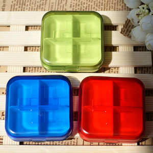 Mini Portable Pillbox Red Four Compartment Cross Shape Travel Medicine Storage Case - Product Image 4