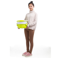 Ensemble de nettoyage magique 360 Tornado Mini serpillière avec seau, manche télescopique en acier, panier en plastique, conception de serpillière rotative, emballage original