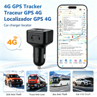Pengisi Daya Mobil Mini 4G LTE GSM GPS Pengisian Cepat Pelacakan Waktu Nyata Perangkat Tersembunyi Pemantau GPS Kendaraan di Tempat Pemantik Rokok
