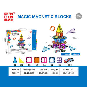 Ensemble de tuiles magnétiques STEM - Château DIY, <span class=keywords><strong>garage</strong></span> à 3 étages avec 12 voitures jouets, OEM disponible, certifié EN71 et ASTM pour les marchés européens/américains - Product Image 1