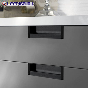 LCCDIS Aluminum Alloy Recessed Cabinet Handle Rectangle Minimalist Design For Kitchen <b>Wardrobe</b> Furniture <b>Hardware</b> - Product Image 2