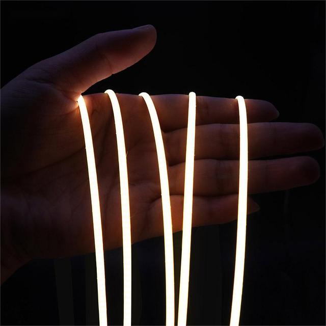 3000K Led COB Strip Light Indoor 12V 5W/M 480leds/m PCB 5mm Cutting Length 10mm Cob Led Strip Light