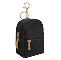 Mini sacs à dos porte-clés pour enfants en polyester à 2 fermetures éclair, modèles économiques, pour jouets et trousses à rouge à lèvres matelassées