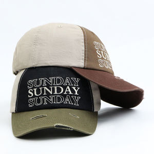 Gorra de béisbol verde oscuro de 5 paneles de alta calidad, gorra deportiva desgastada para exteriores, sombrero de verano bordado SUNDAY, soporte para agregar logotipo - Product Image 1