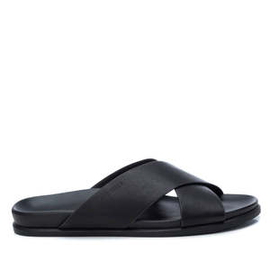Xti Pantoufles pour hommes 44975 Sandales d'intérieur confortables en cuir noir - Product Image 1