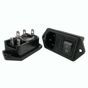 JEC 10A 250V JR-101-1FR1-02 3 IN 1 di ALIMENTAZIONE CA NERO Push Button Interruttore PRESA