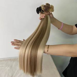 Wholesale Keratin <b>U</b> Tip Hair Extensions Remy Human Hair Pre Bonded <b>Nail</b> Tip Hair Extensions Salon Use Factory Direct Supply - Product Image 2