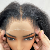 Perruques sans colle en cheveux humains 13x6 HD Kinky Straight M Lagos Hairline, densité 250%, perruque frontale en dentelle 13x4, vente en gros