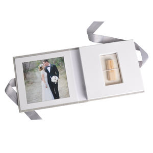 Customized wedding premium linen gift box for USB