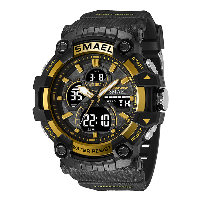 SMAEL 8079 Dual Time Watches Men Wrist Digital Fashion Watches Electronic Quartz Sports Watch